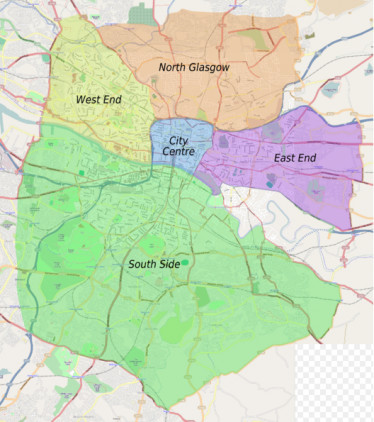 Carte des quartiers de Glasgow