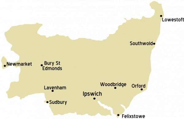 Suffolk-Karte