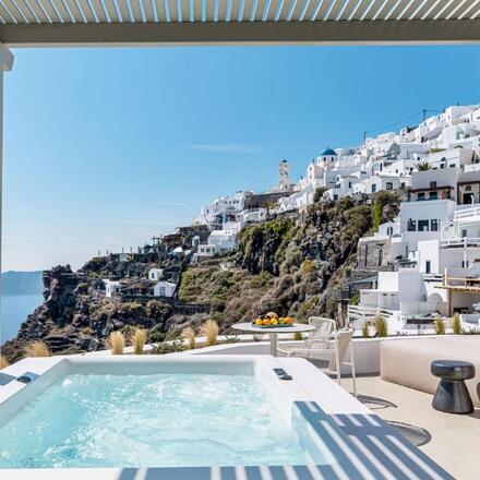 Terrace with hot tub