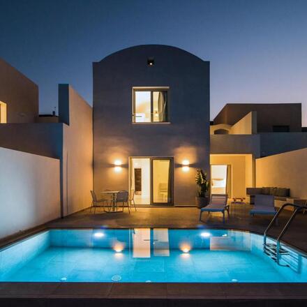 Night time pool view 