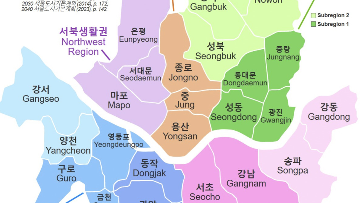 Neighbourhood map of Seoul
