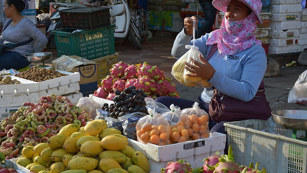 Fruit seller in the Russian Market