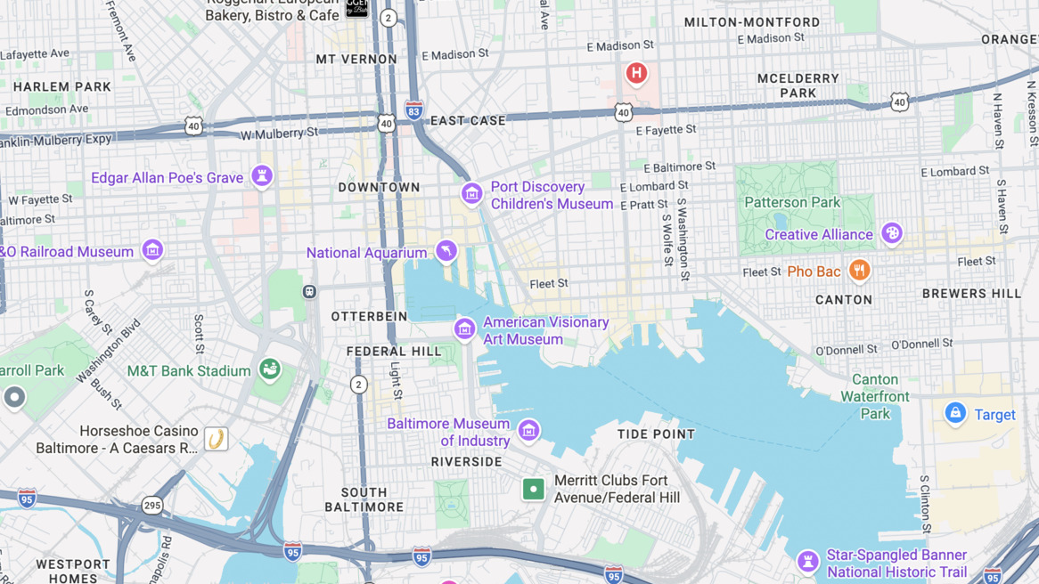Mapa del centro de Baltimore
