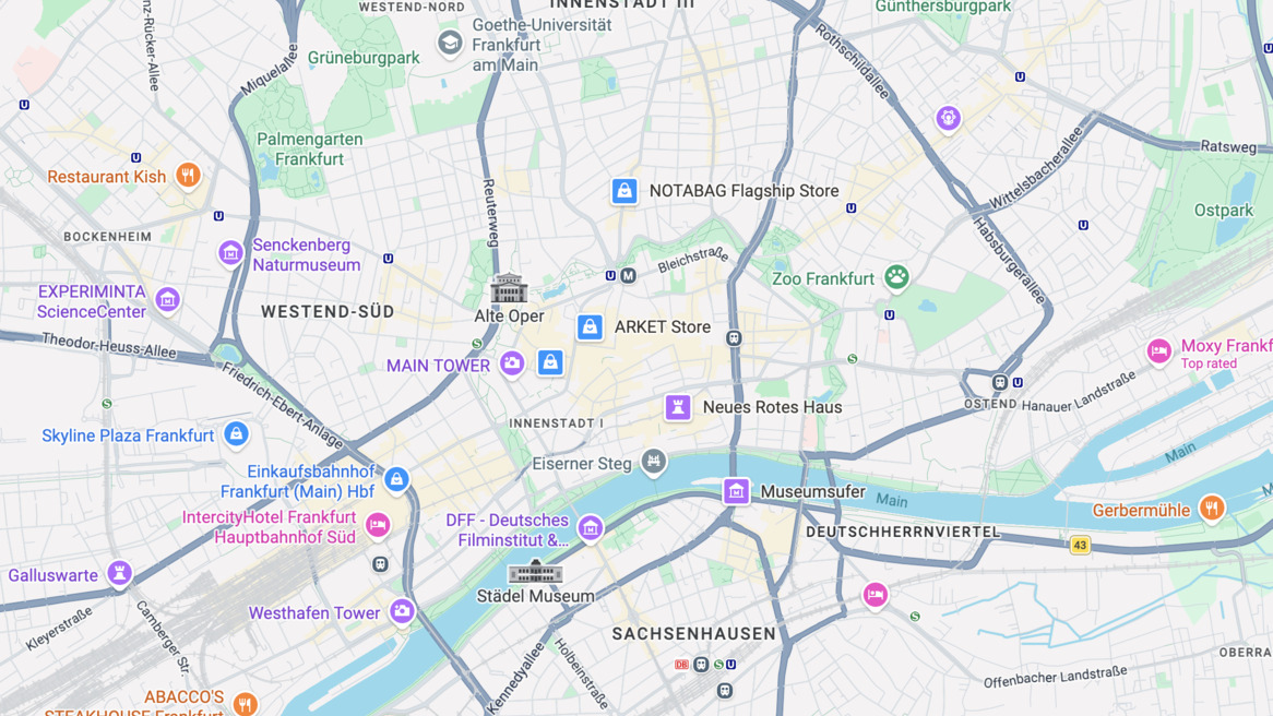 Zentrale Frankfurter Stadtteile