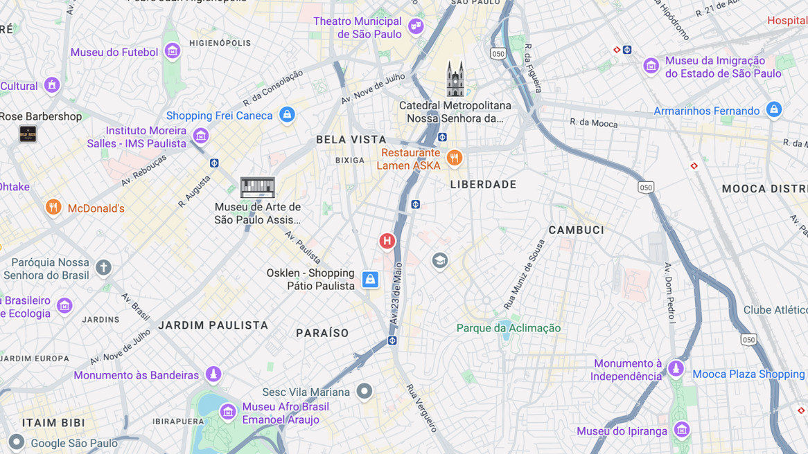 Map of central São Paulo