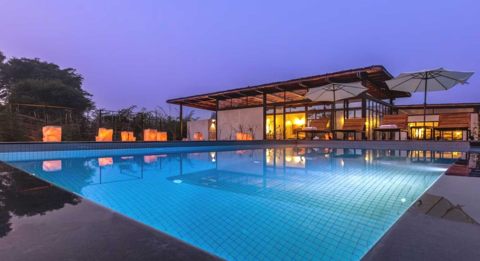 Swimming Pool Night View
