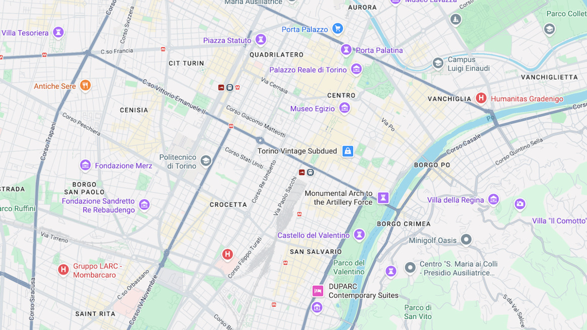Map of central Turin