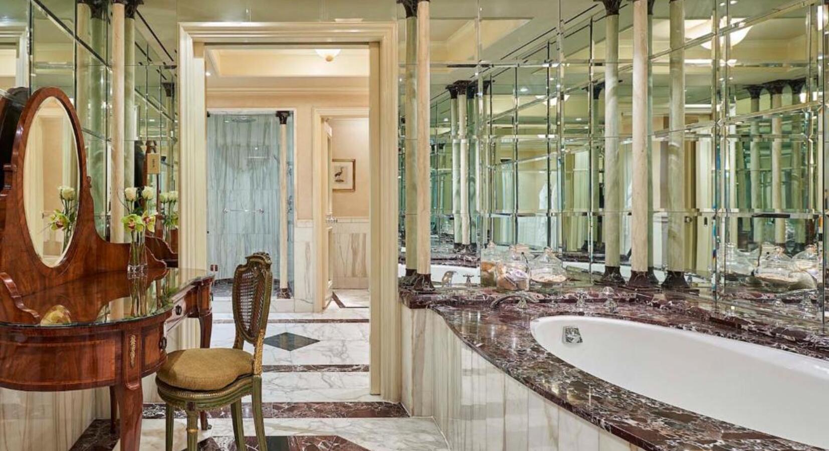 Marble Bathroom with Tub