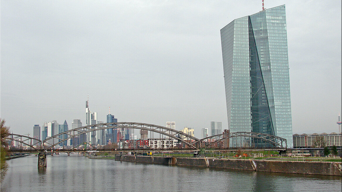 Der Europäische Zentralbank-Turm und das Ostend