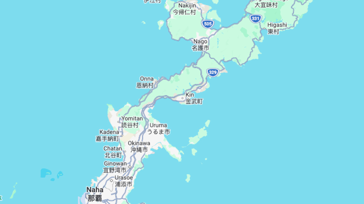 Okinawas Stadtviertel via Google Maps
