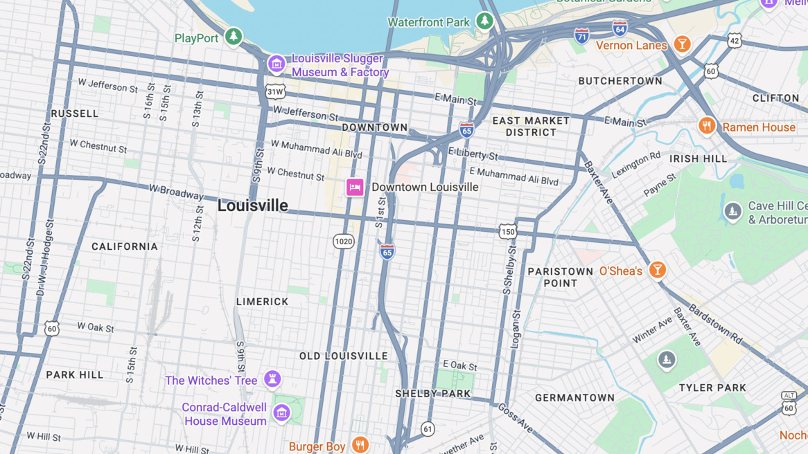 Karte von Zentral-Louisville