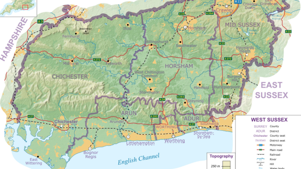 West Sussex Map