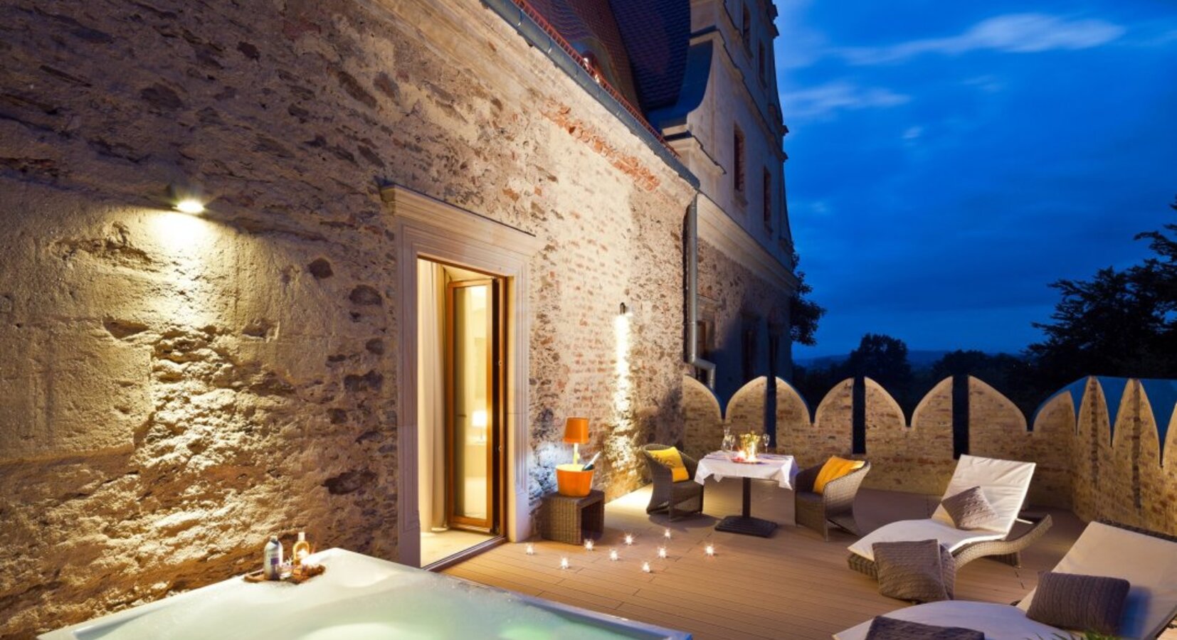 Private terrace with hot tub 