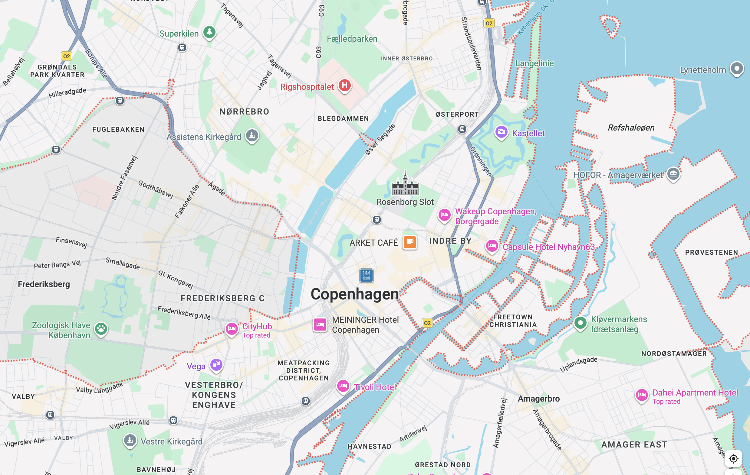 Les quartiers de Copenhague
