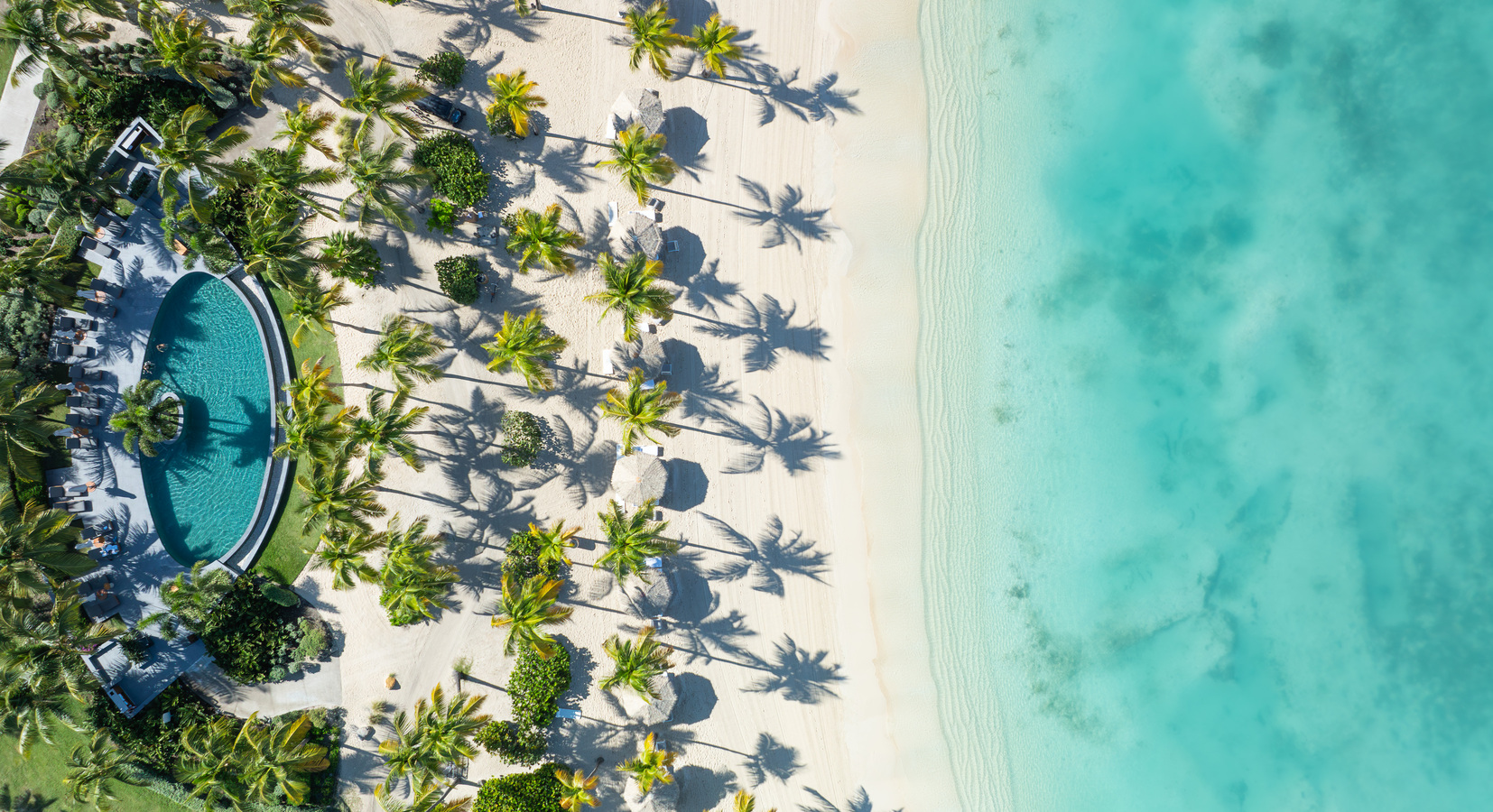 Pool and Beach Aerial View