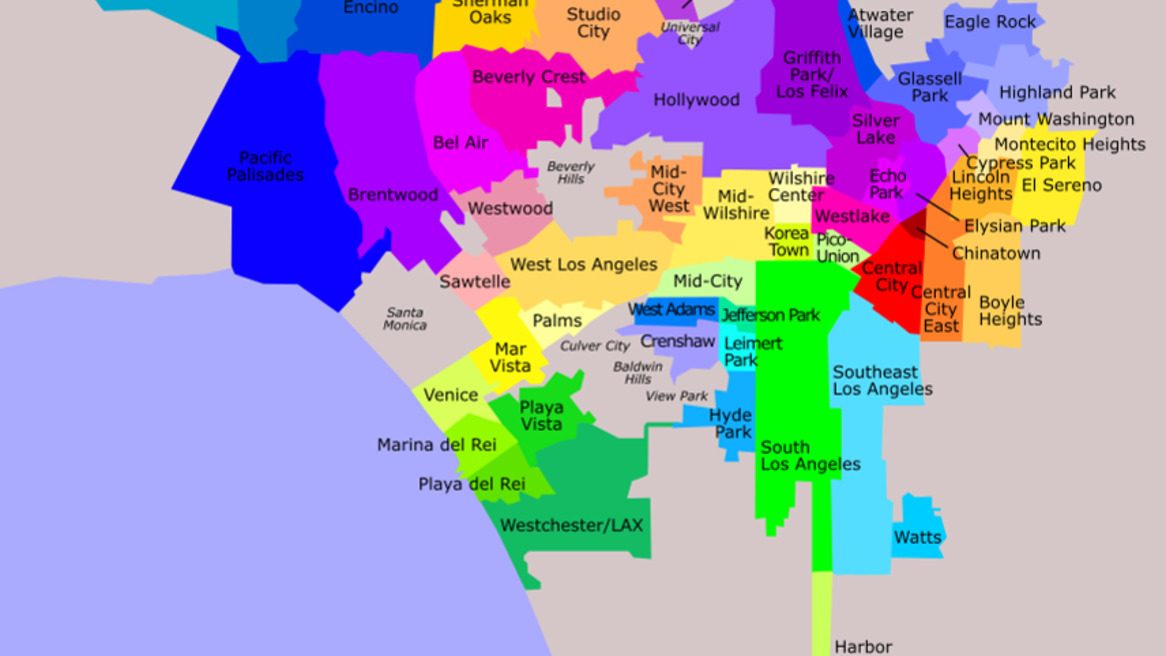 Los Angeles Neighbourhoods Map