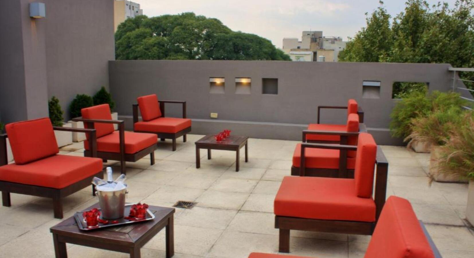 Rooftop seating area