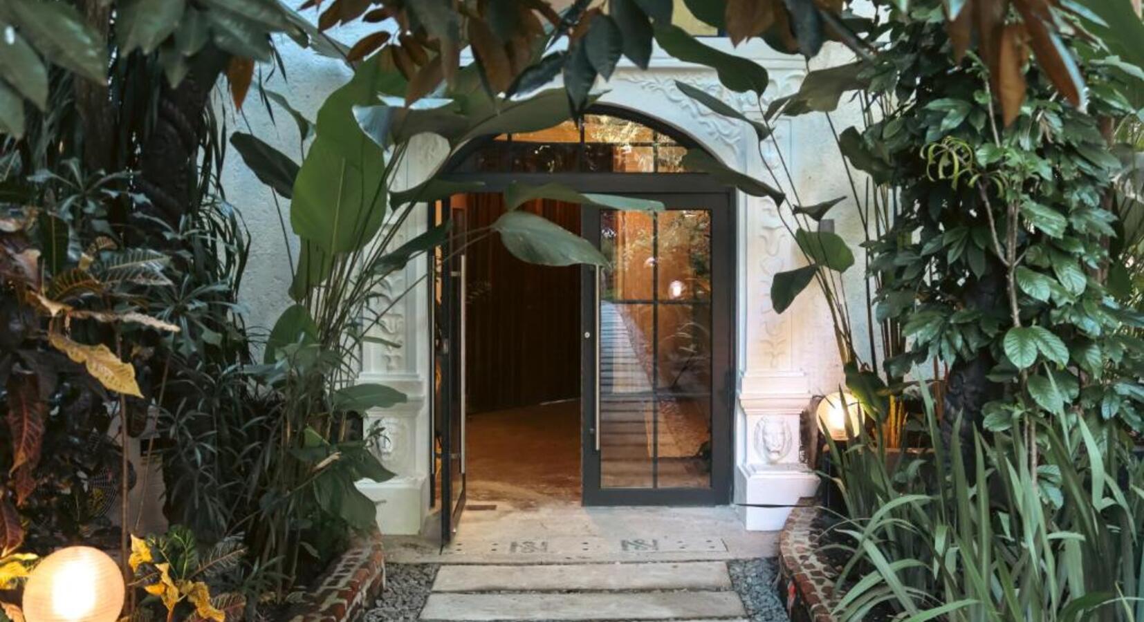 Plant-Framed Entrance