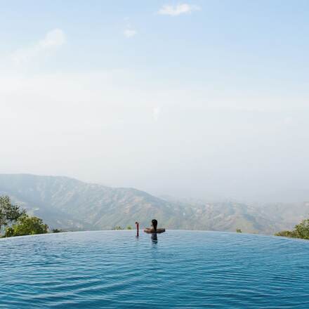 Outdoor pool with a view