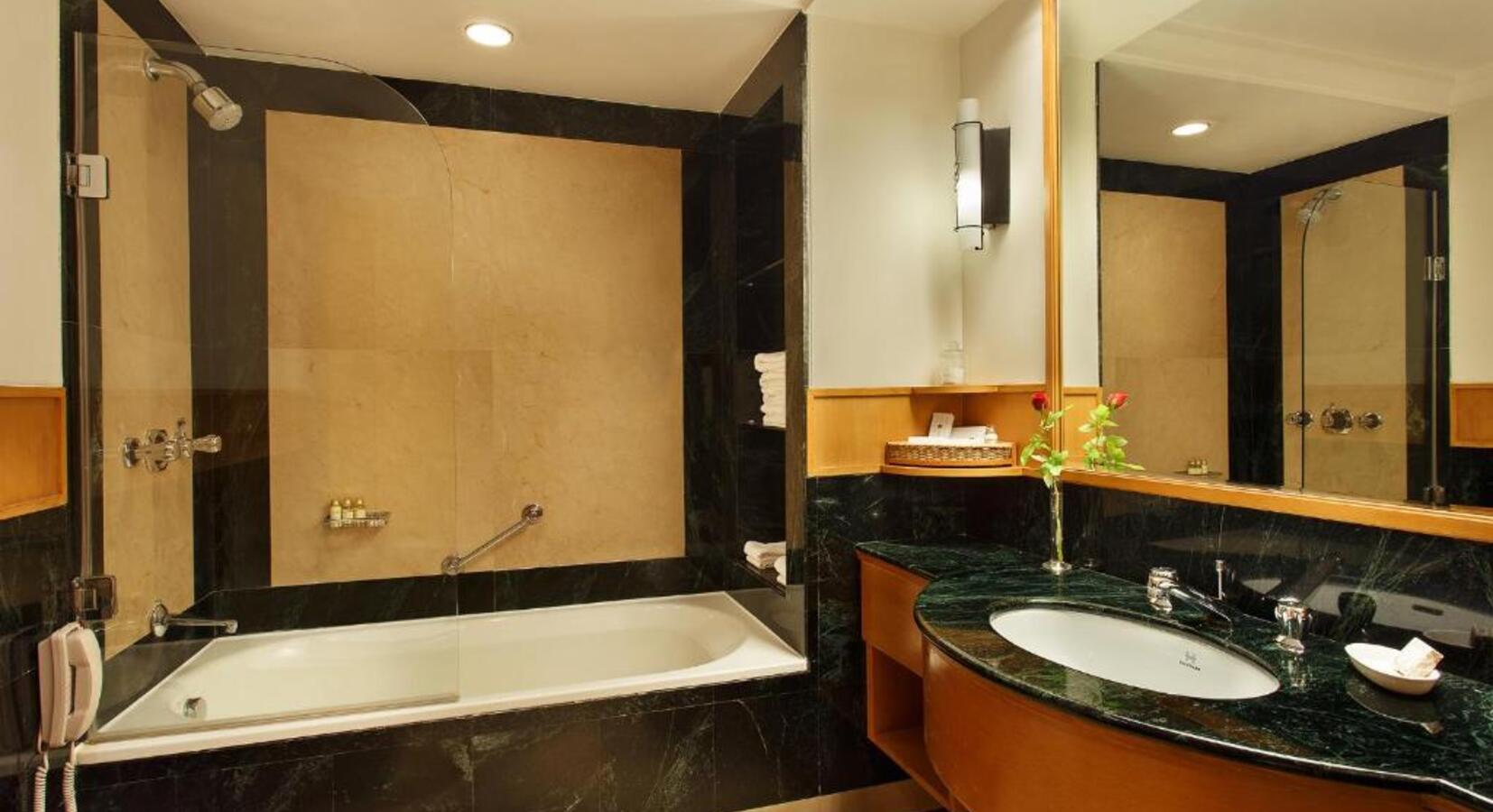 Marble Bathroom with Tub 