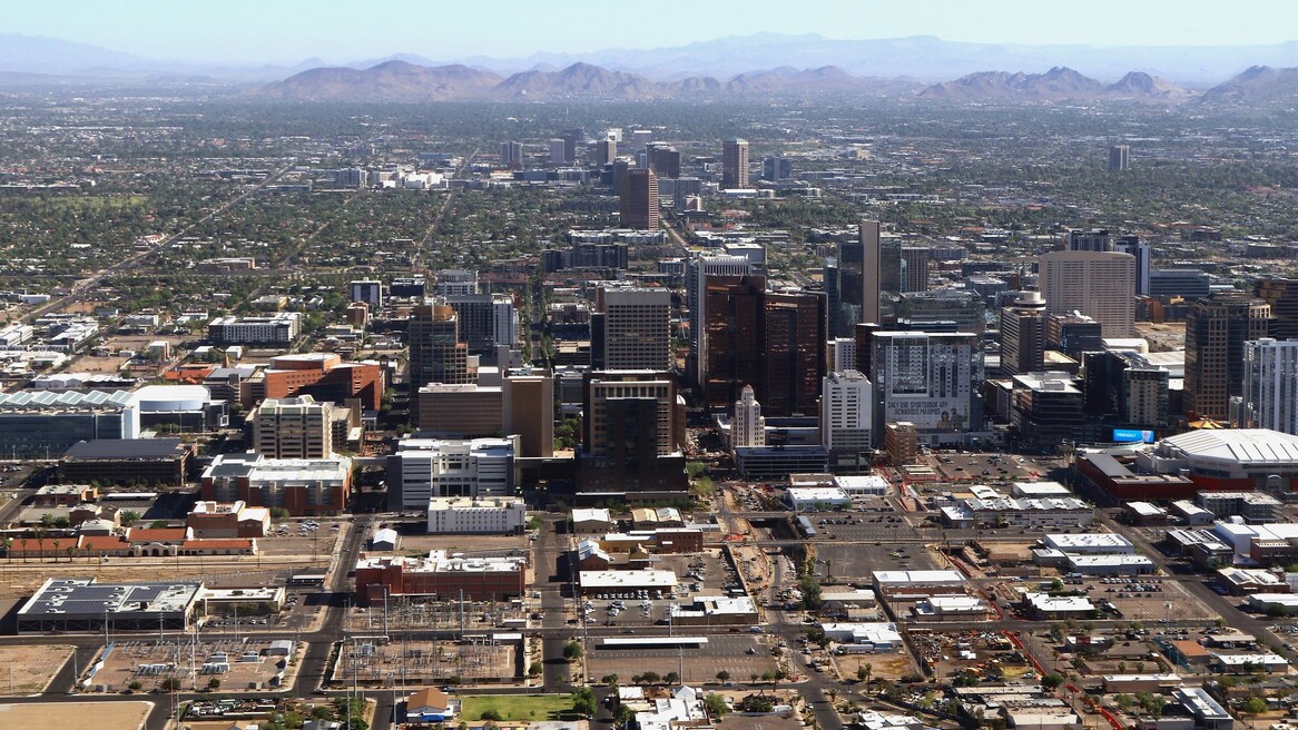 Downtown Phoenix from the air