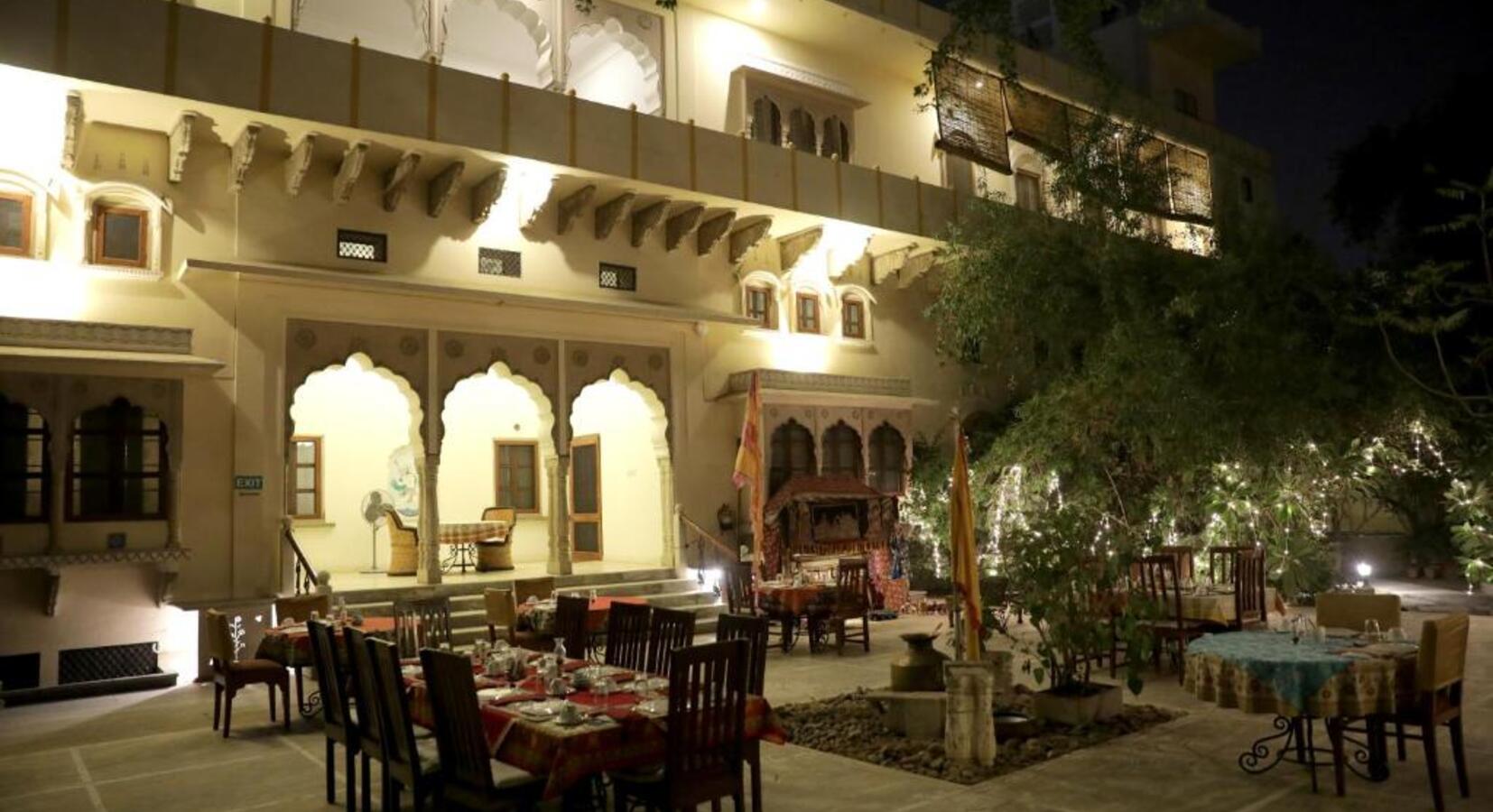 Courtyard Dining at Night