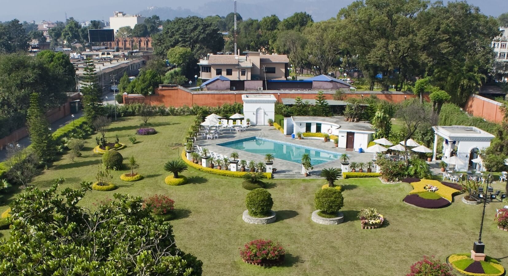 Garden and Pool Aerial View
