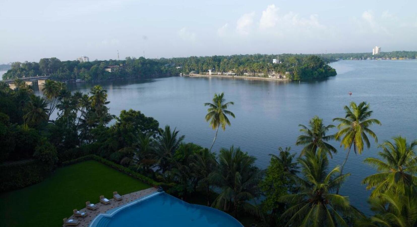 Aerial View of Swimming Pool and Lake