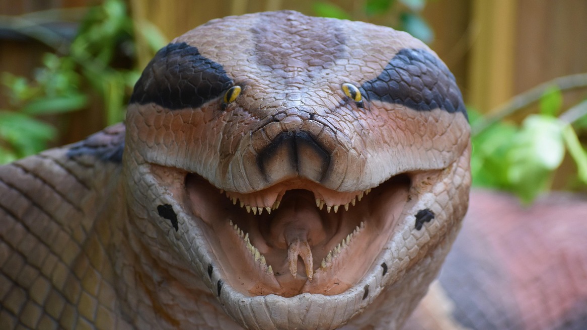 Réplica de la Serpiente Titanoboa / Anaconda Antigua - Zoológico de Herman Park