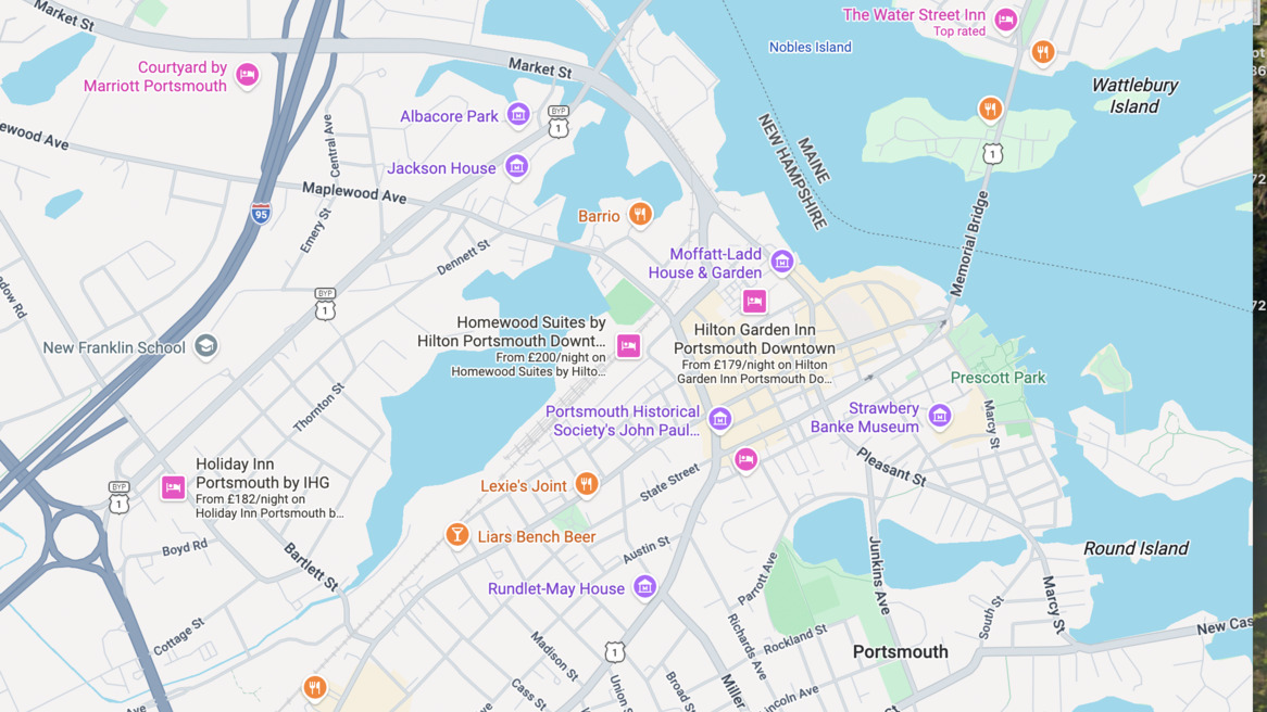 Central Portsmouth via Google Maps