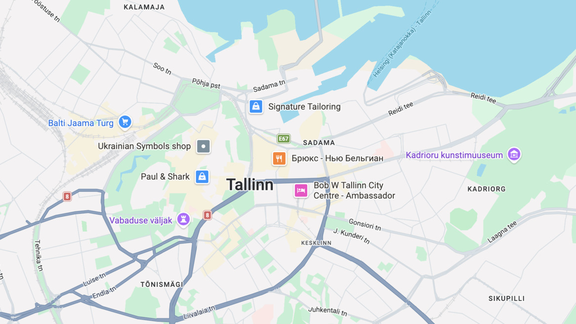 Mapa del centro de Tallin