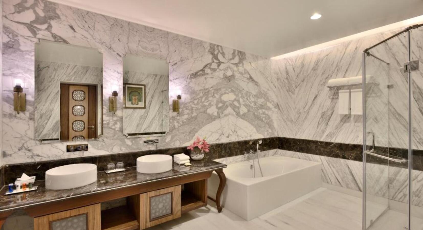 Marble Bathroom with Tub