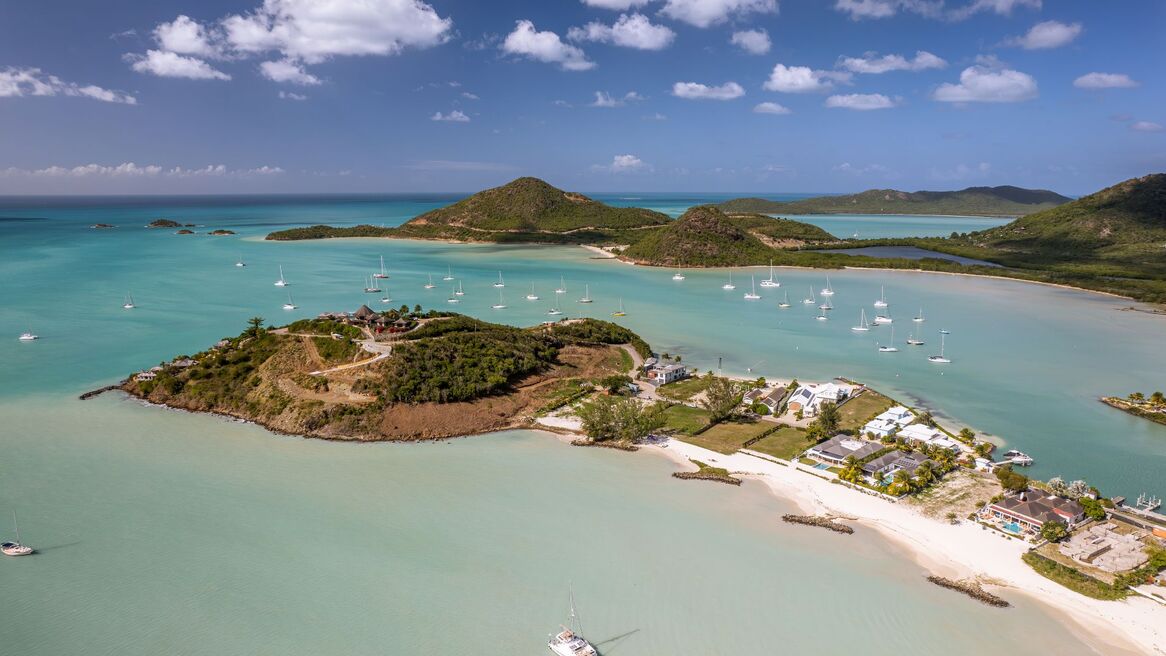 Vue aérienne de Jolly Harbour