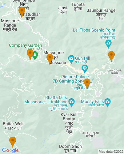 mussoorie map with tourist places